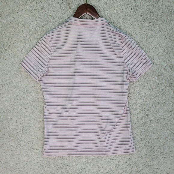 Magnolia‎ Lane Masters Polo Shirt Women's Size L Large Pink Striped Short-Sleeve - Picture 7 of 10